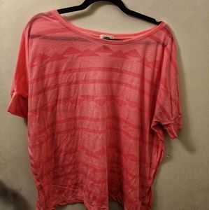 Old Navy hot pink striped flowy tee